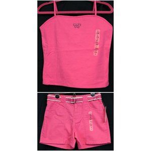 GAP 3 Pc Hot Pink Butterfly Tank Top Shorts size 10 Large NWT Summer Belt Beach